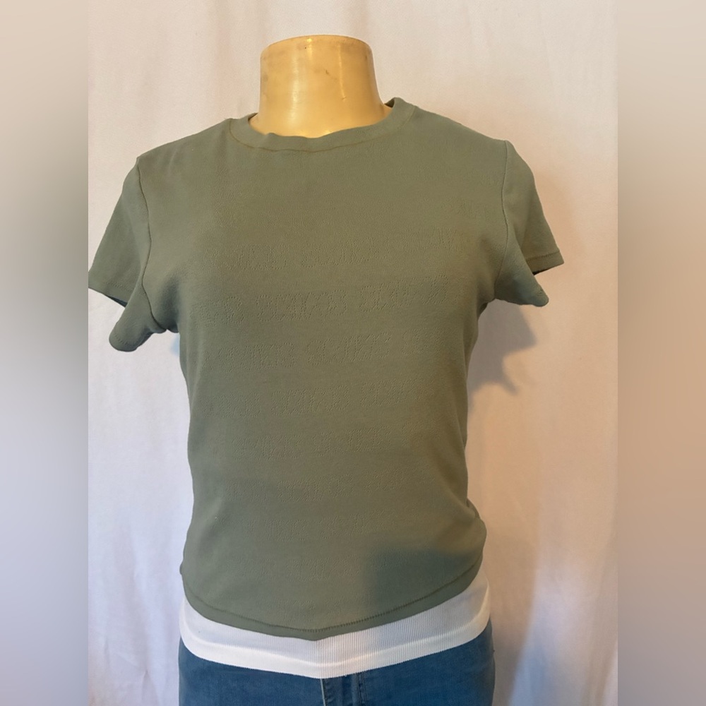 SKIMS Sage Green Short Sleeve Baby Tee